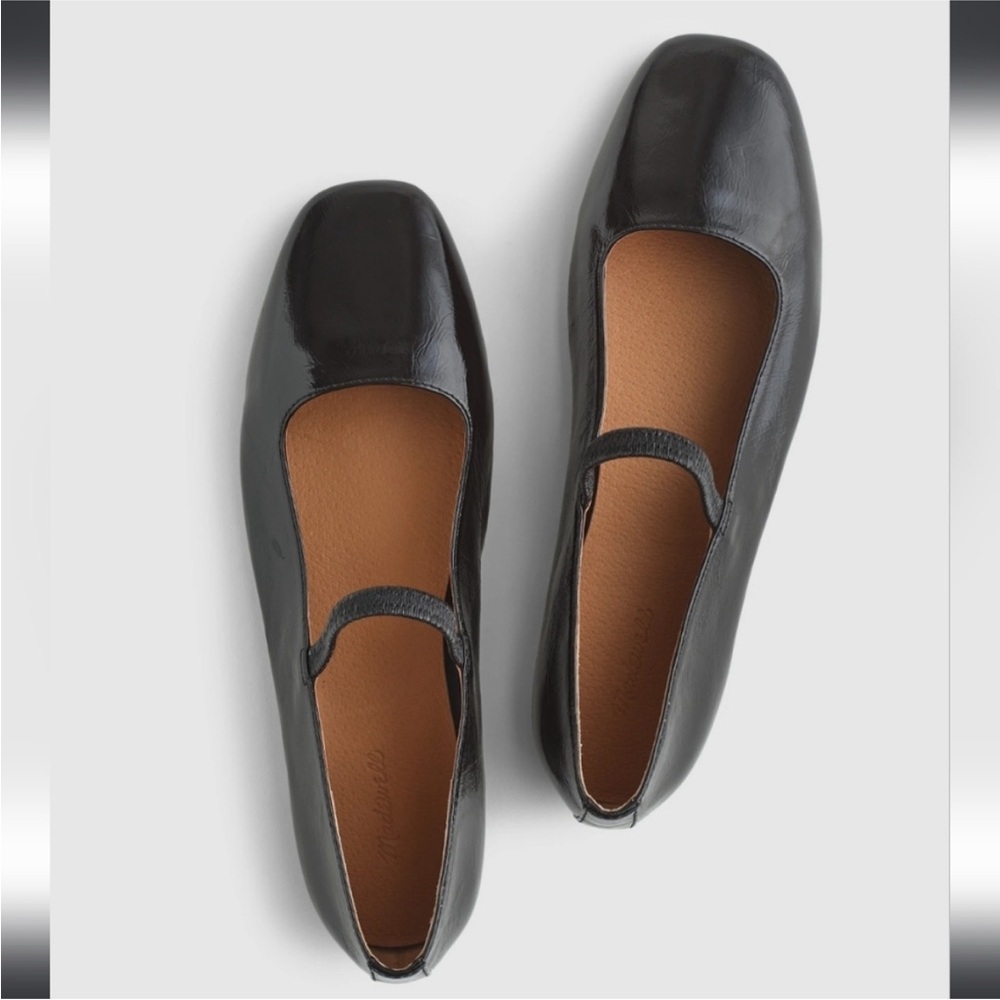 Madewell Greta Mary Jane Ballet Flats Black Leather size 9.5